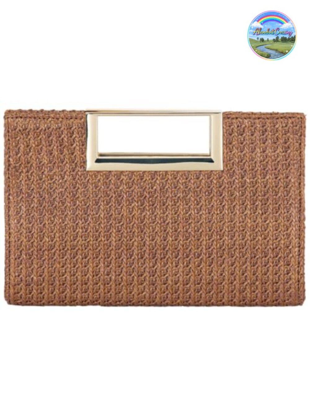 Straw Clutch Top Handle Crossbody Chain Evening Bag